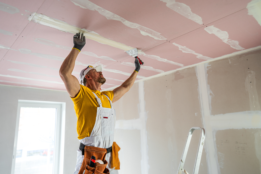 Drywall ceiling installation and finishing work